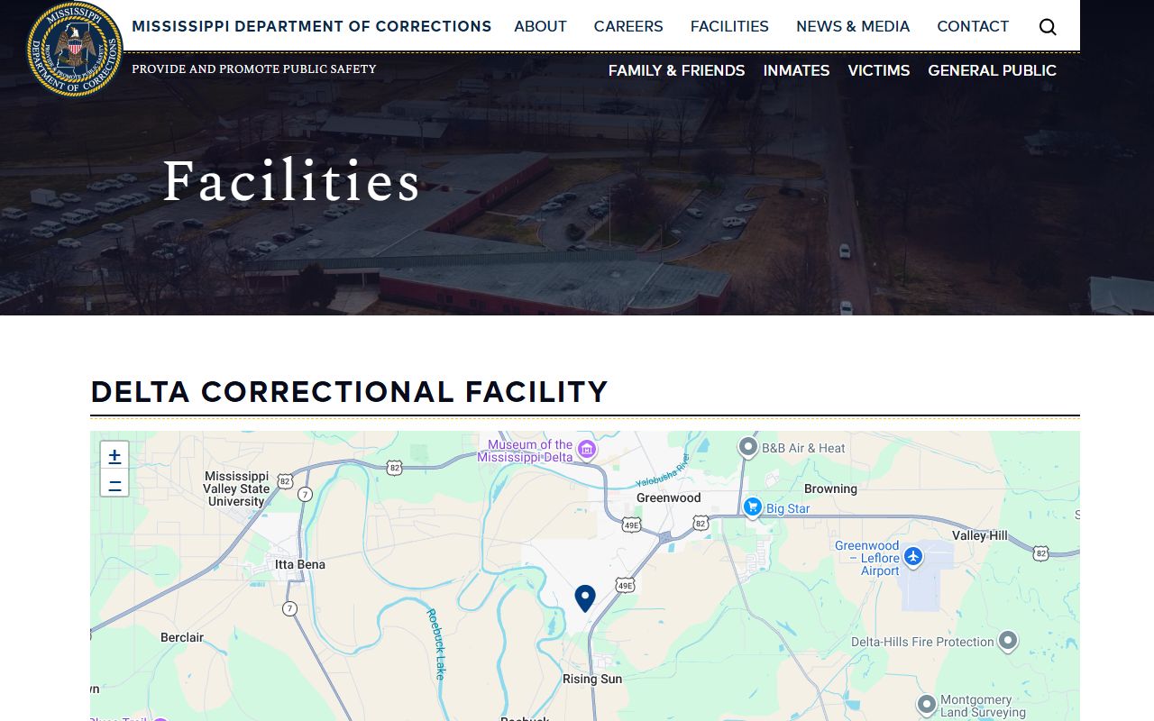 Delta Correctional Facility inmate lookup MDOC facility page